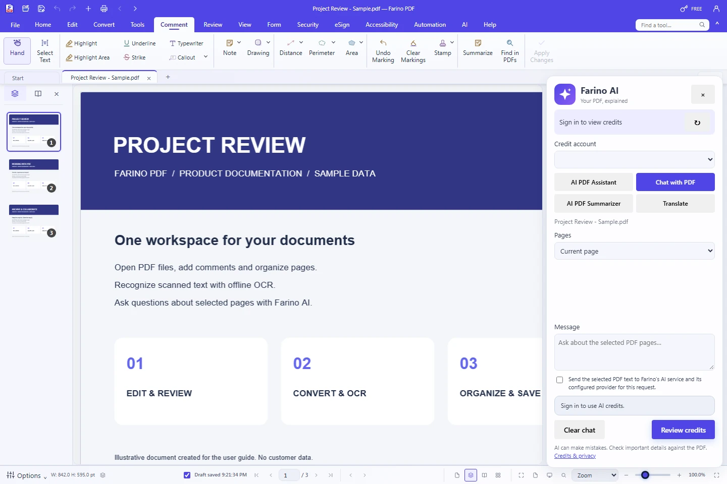 23. Menggunakan Farino AI — Farino PDF desktop workspace