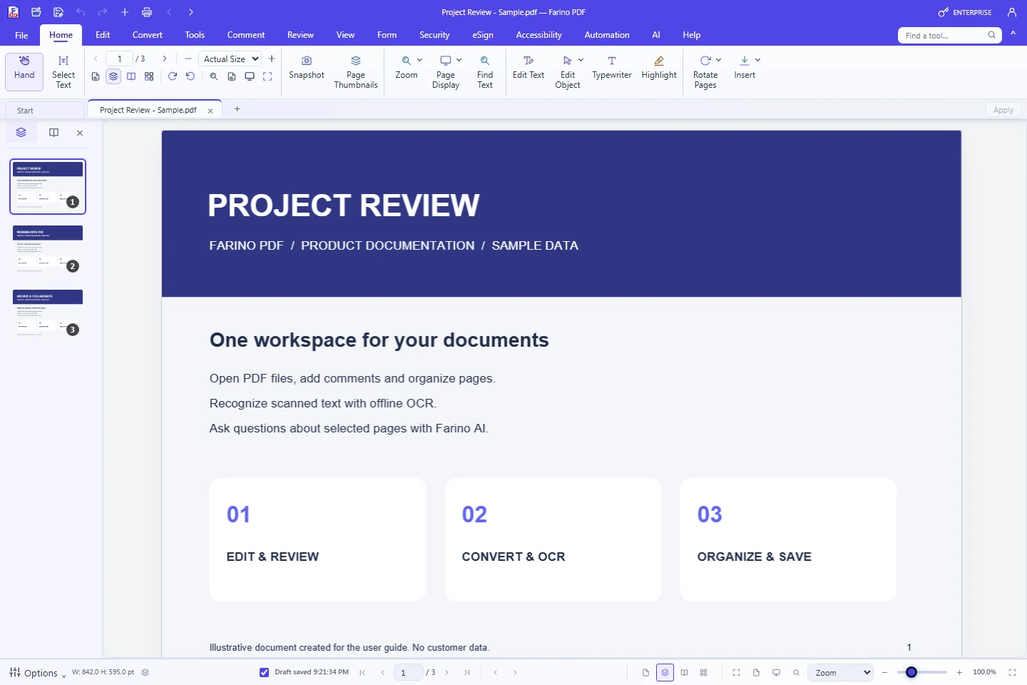 4. Membuka PDF dan mengelola tab — Farino PDF desktop workspace